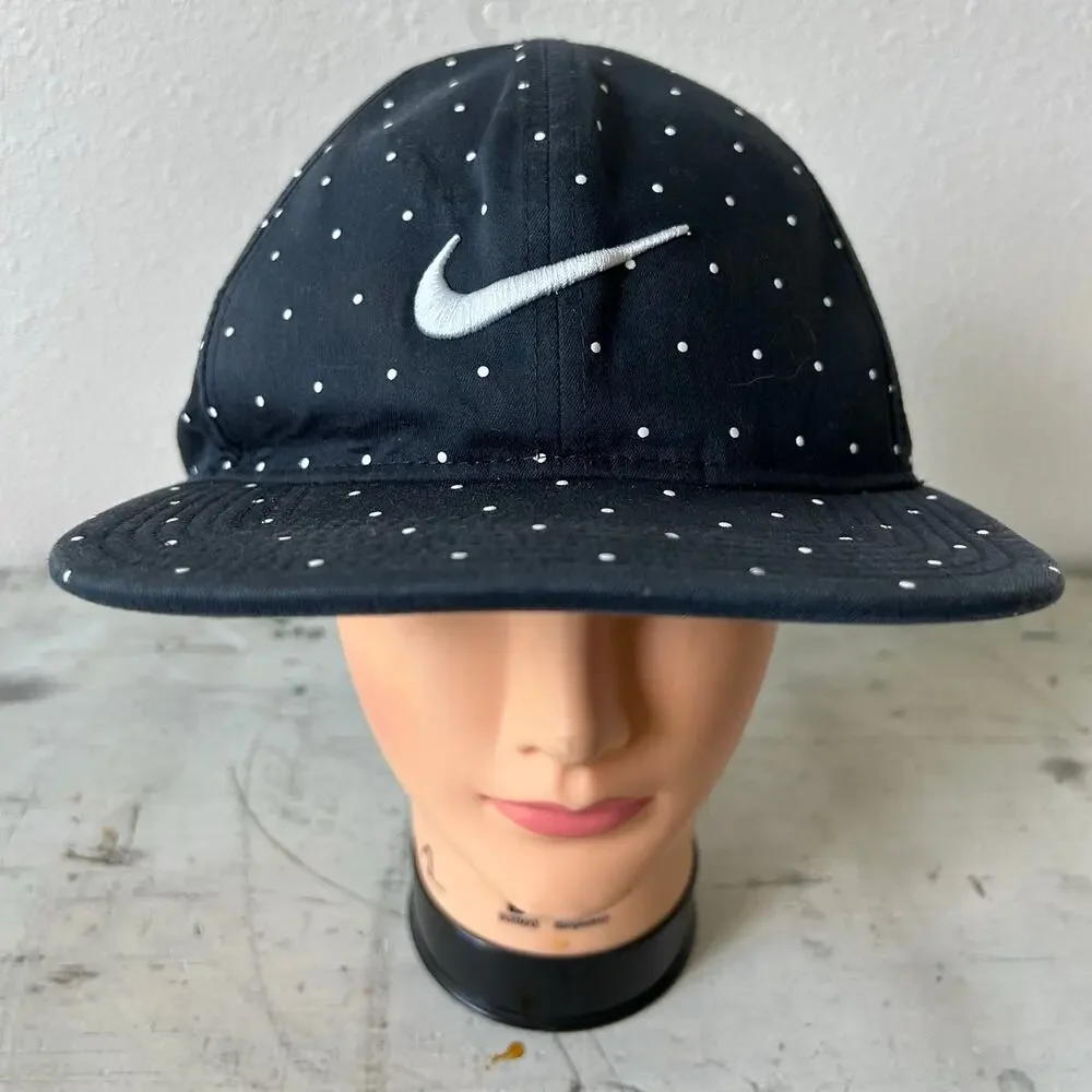 Nike Pro Dri-FIT wide brim Black Polka Dot Snapback Hat Golf sporty athletic